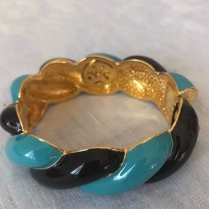 Tory Burch Turquoise, Brown & Gold Bracelet